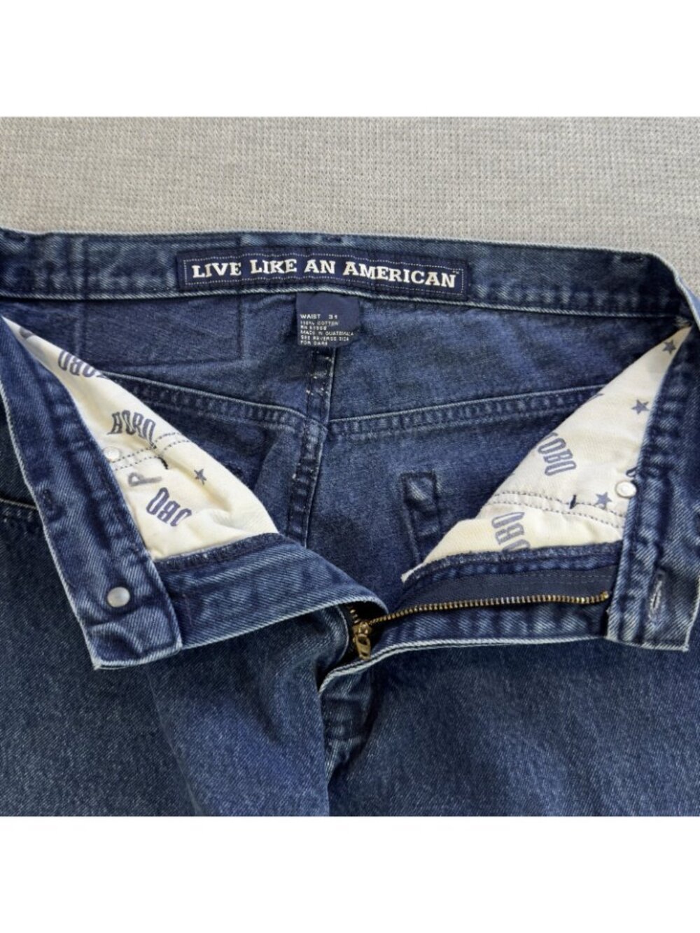 Vtg HOBO Live Like An American Jean Shorts Mens Size 31 Denim Loose Fit Blue - Picture 7 of 14